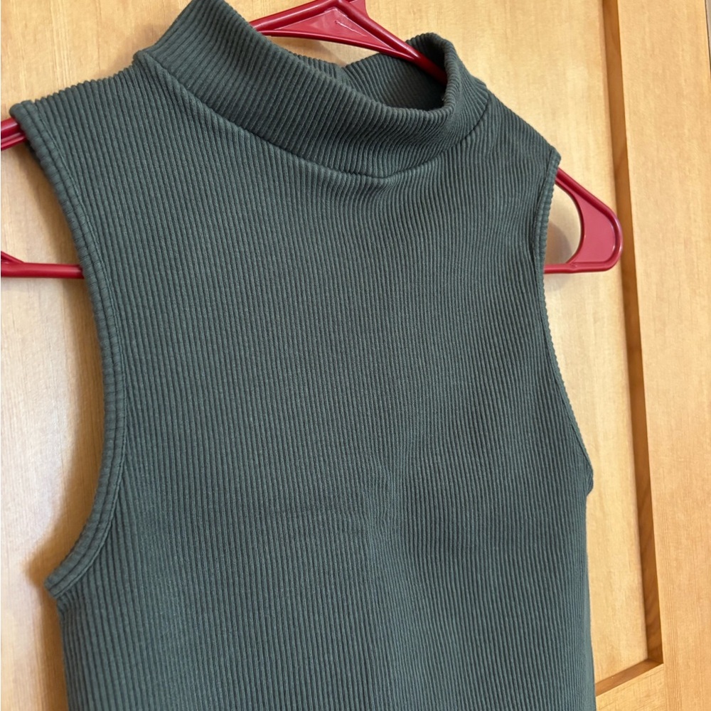 Dark Green Ribbed Tank